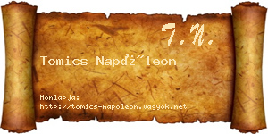 Tomics Napóleon névjegykártya